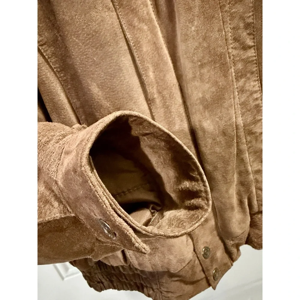 Levis Bomber Suede Leather Jacket Mens L 42 Brown Western Wear Lined 90s Vintage